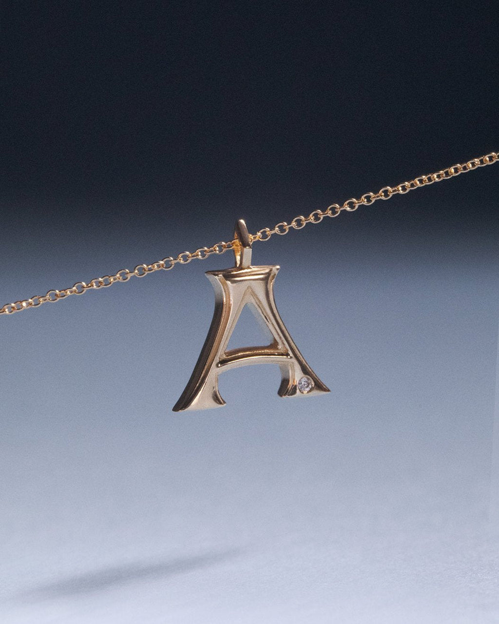 Initial Charm Necklace [Vintage] — alternate angle