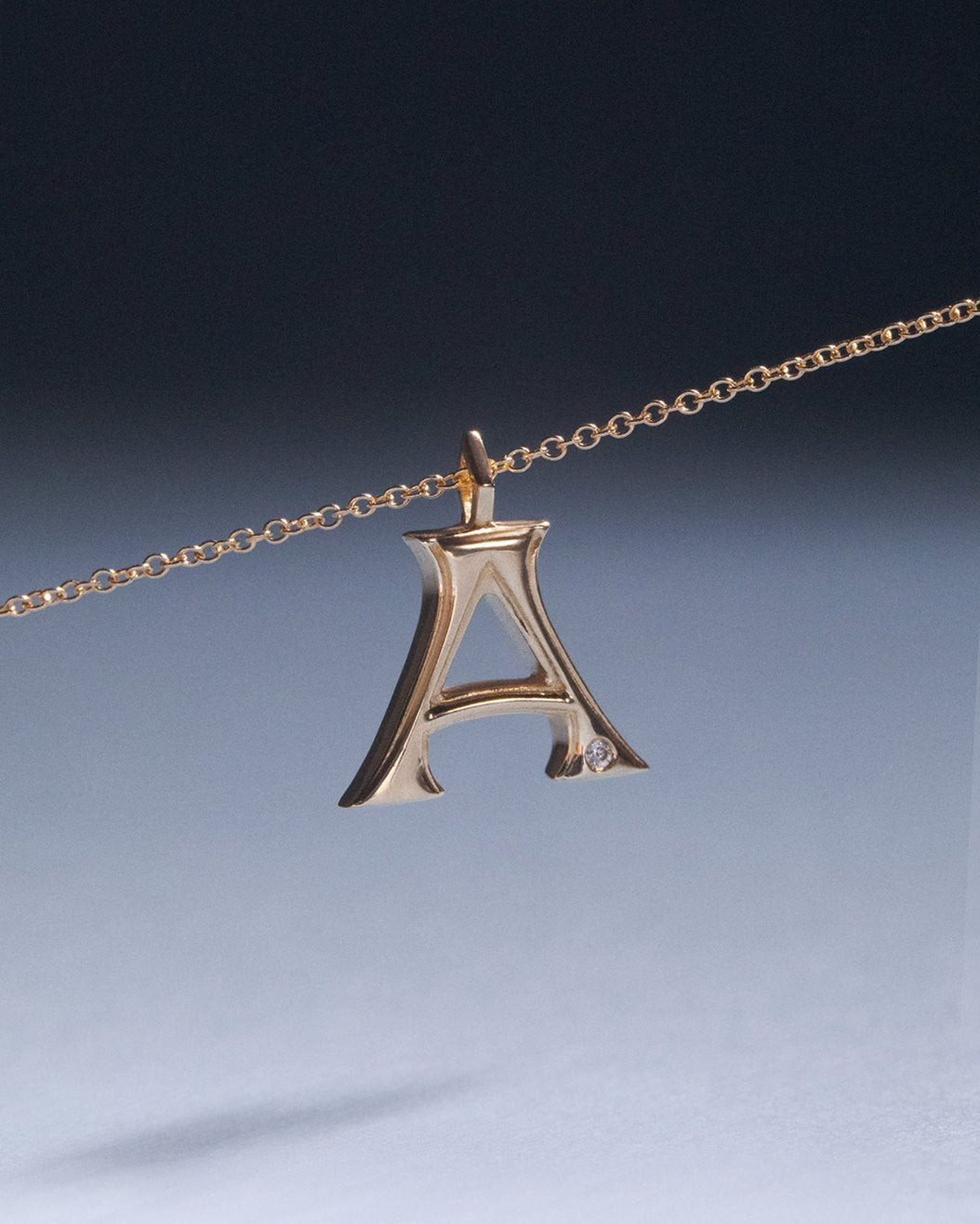 Initial Charm Necklace [Vintage] — alternate angle
