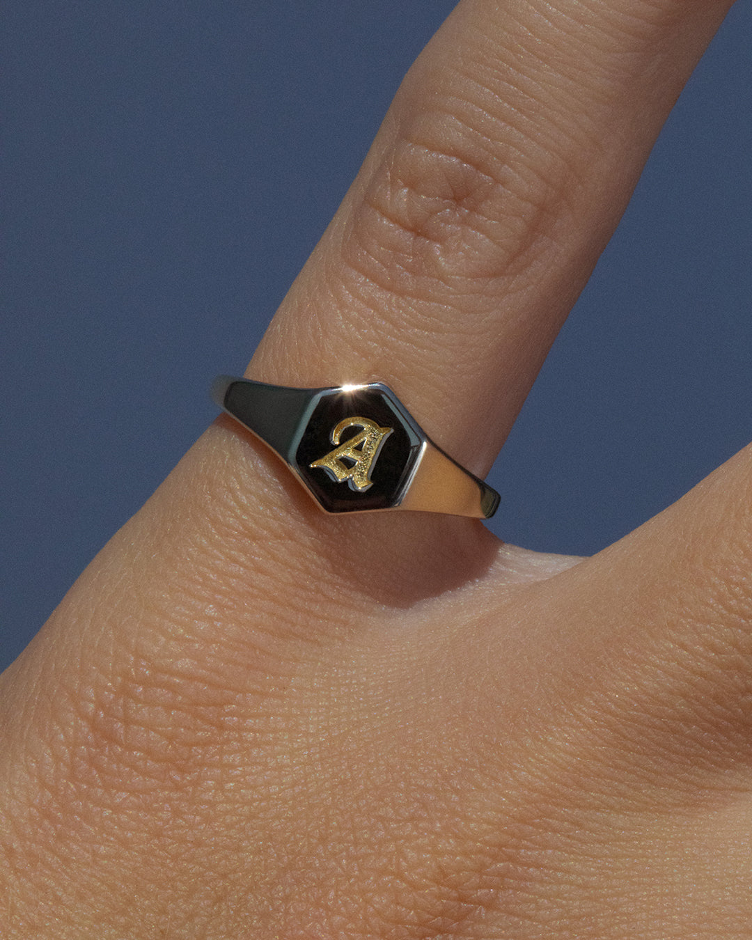 Hexagon Signet Ring [Old English] — another angle