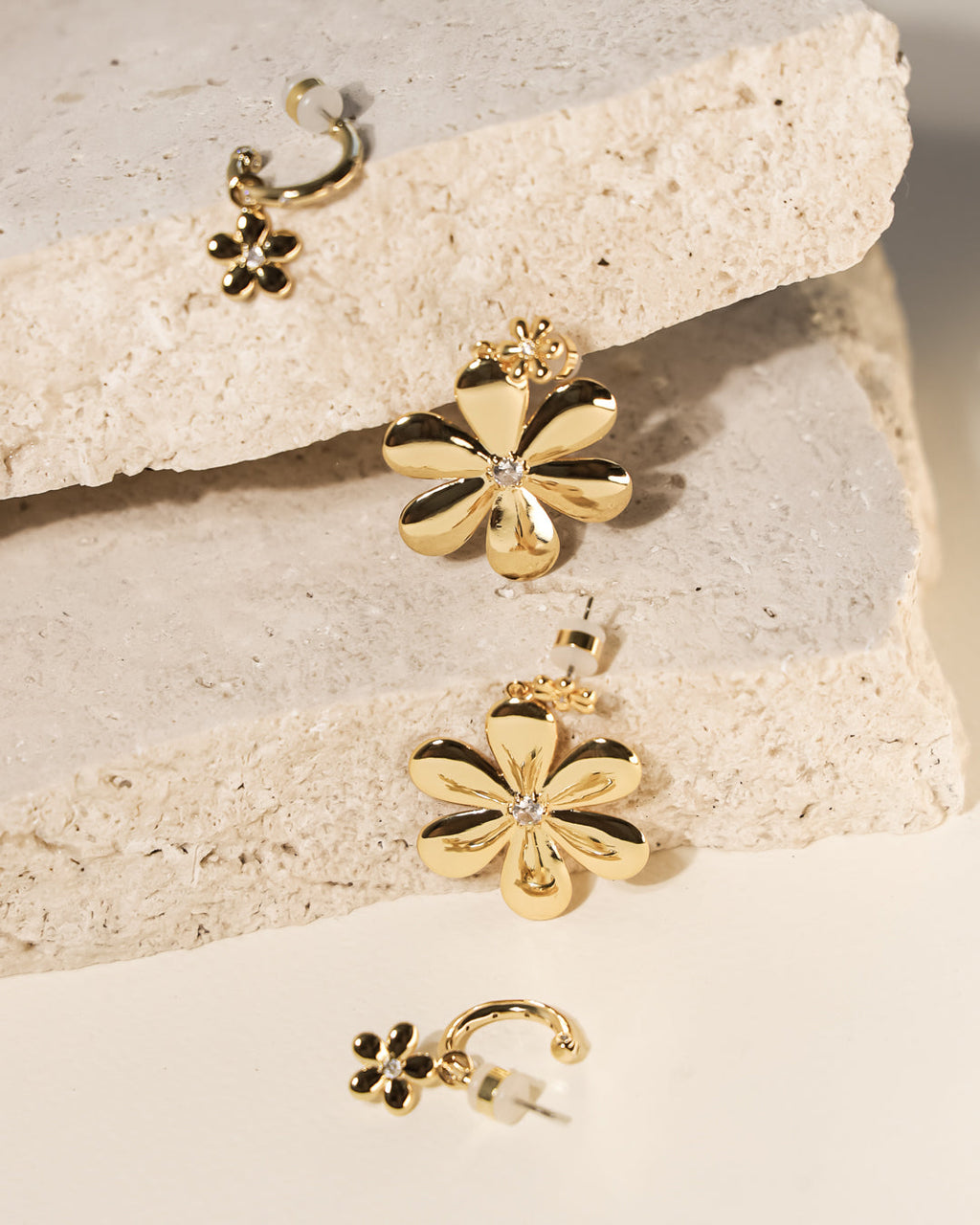 Daisy Statement Earring - Gold — another angle