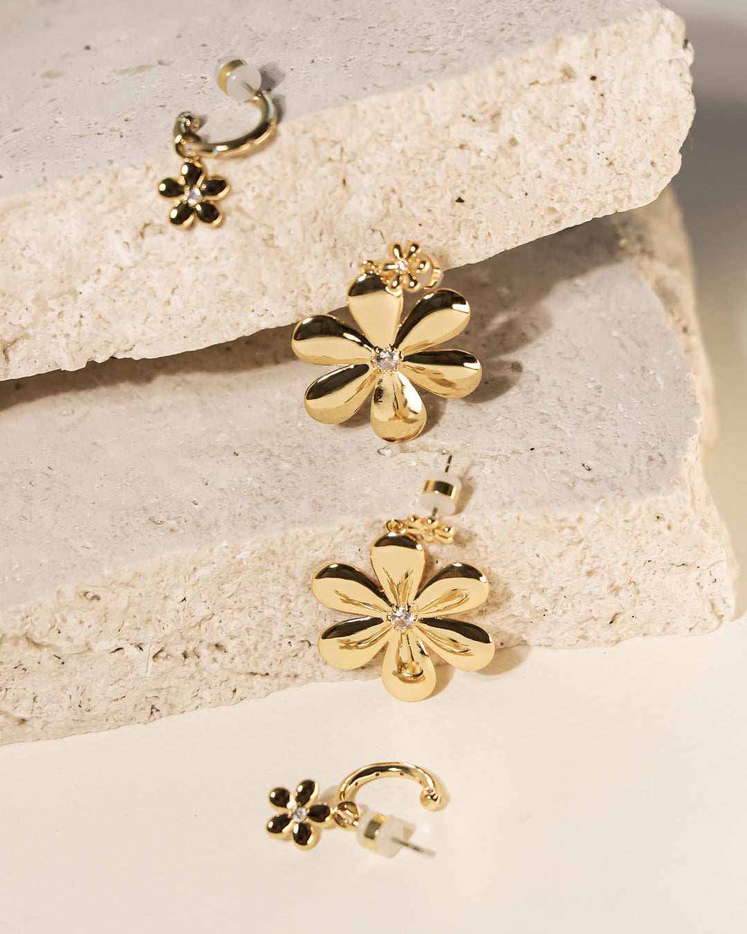 Daisy Statement Earring - Gold — another angle
