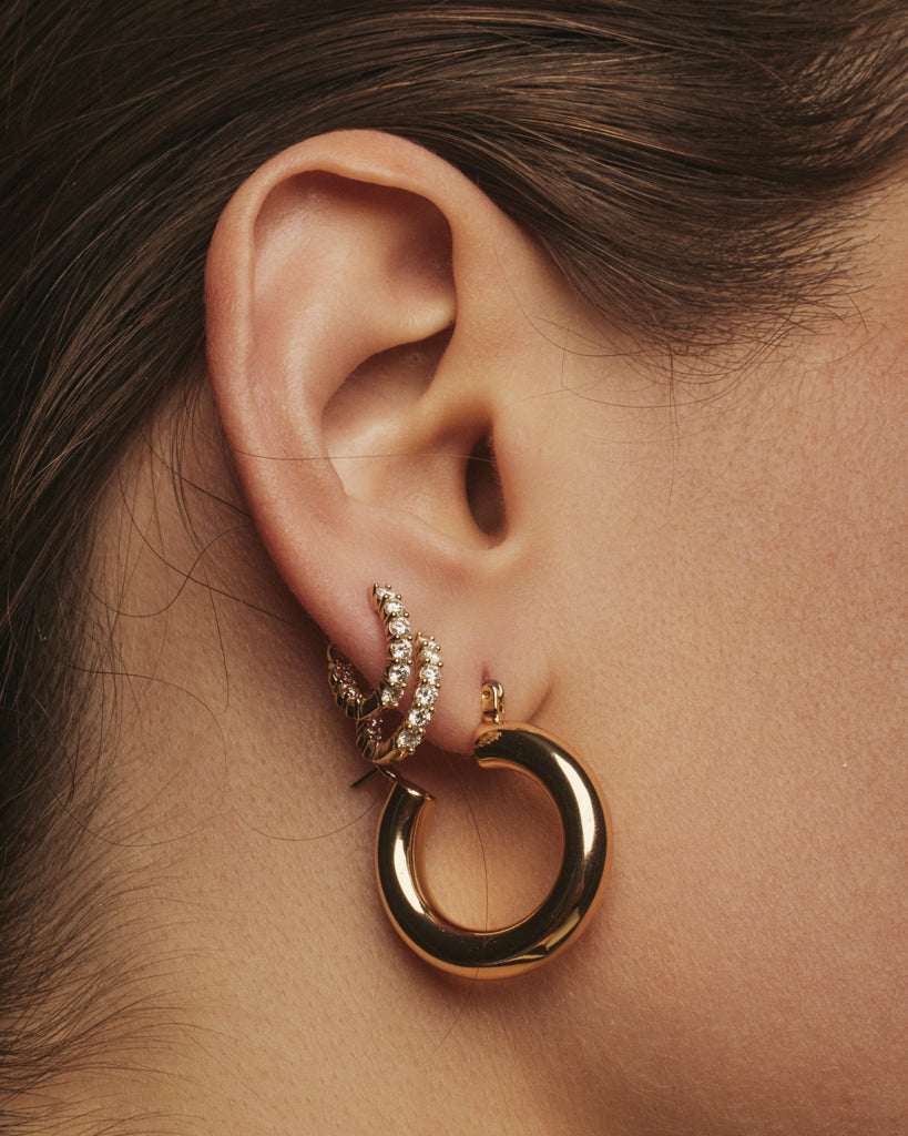 Baby Amalfi Tube Hoops - Gold — alternate view