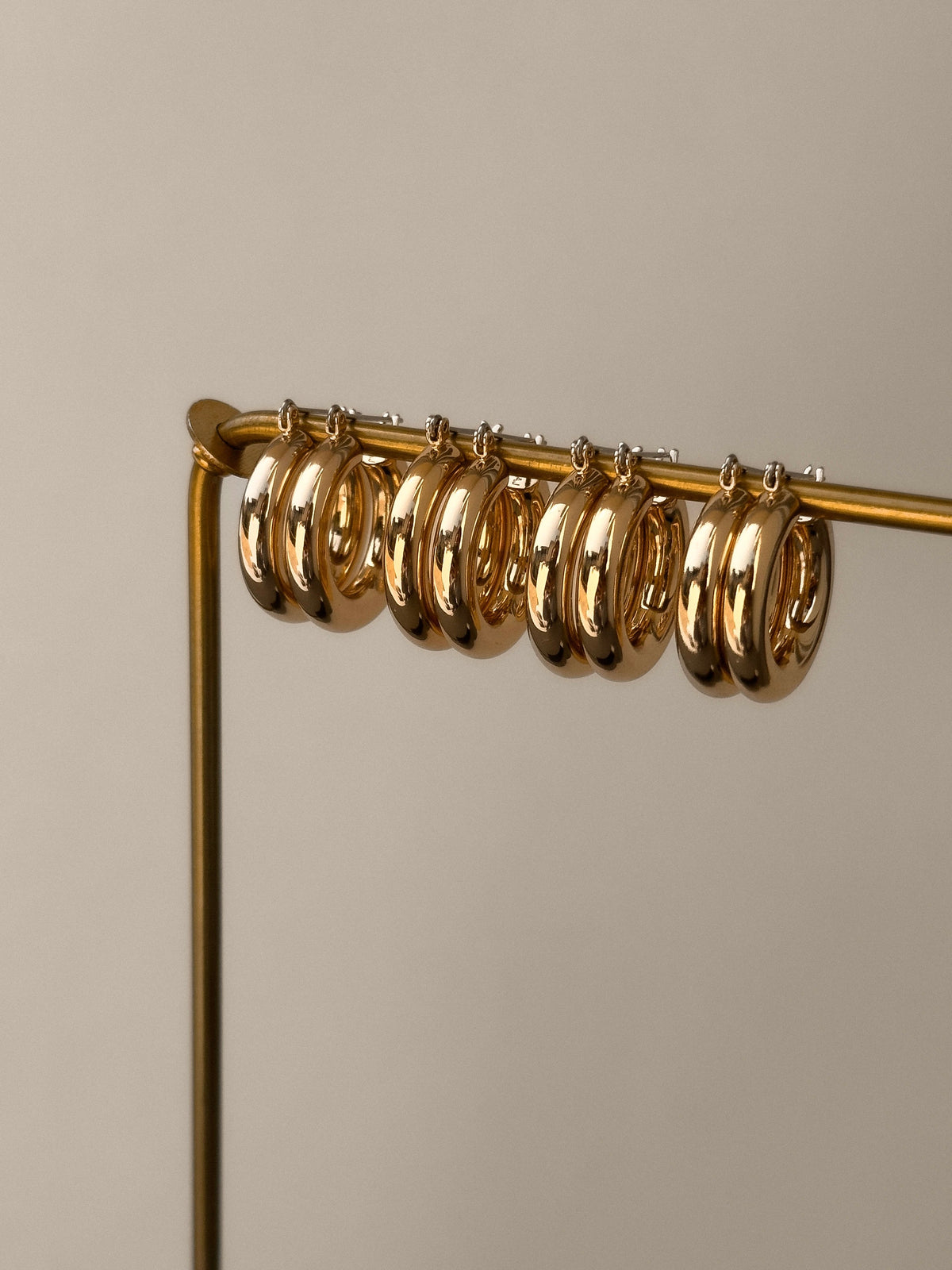 Baby Amalfi Tube Hoops - Gold — another angle