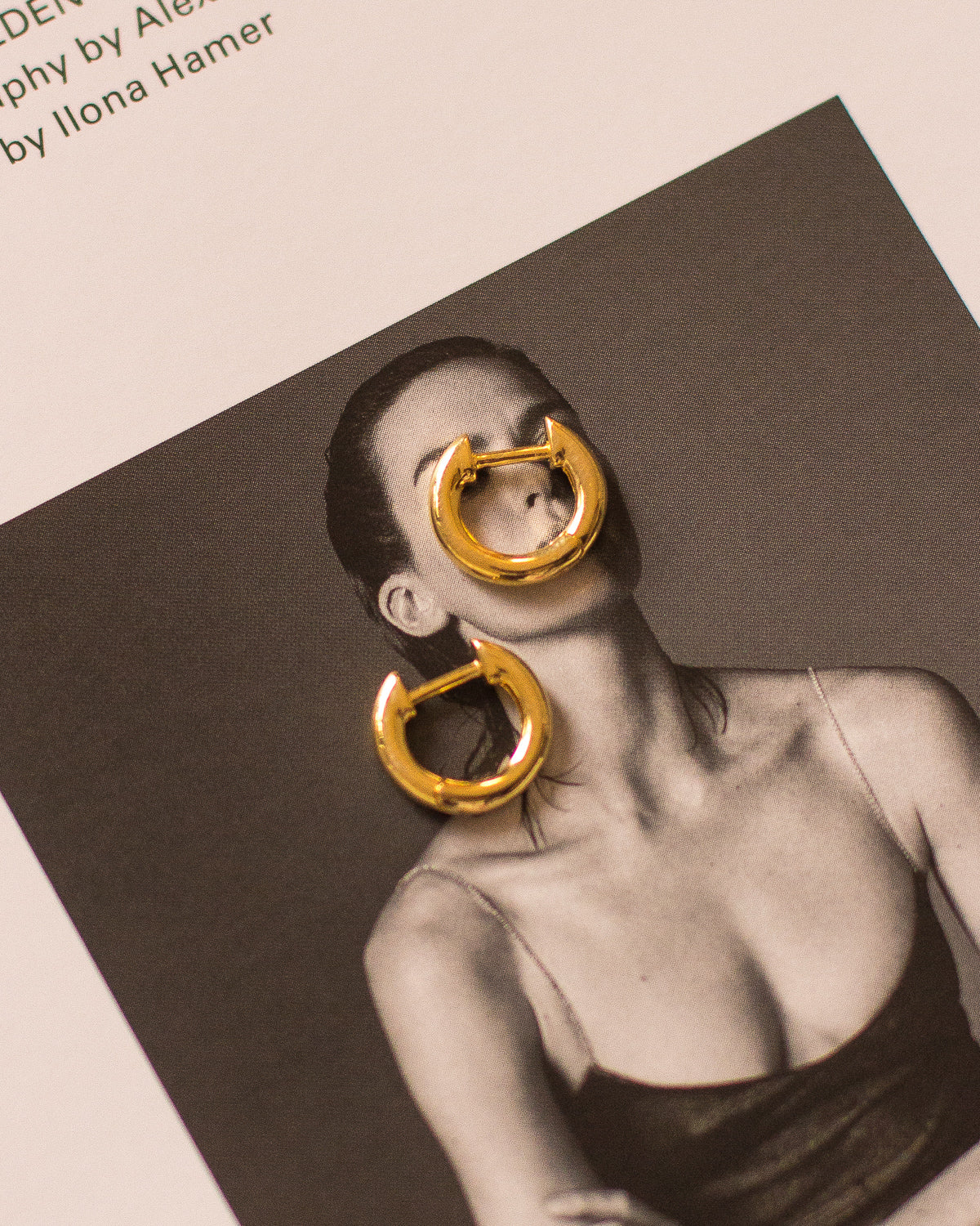Sicily Huggies - Gold - Earrings — alternate view