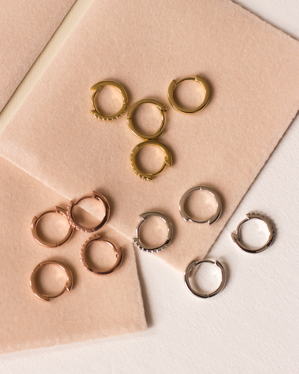 Sorrento Huggies - Rose Gold - Earrings — detail view