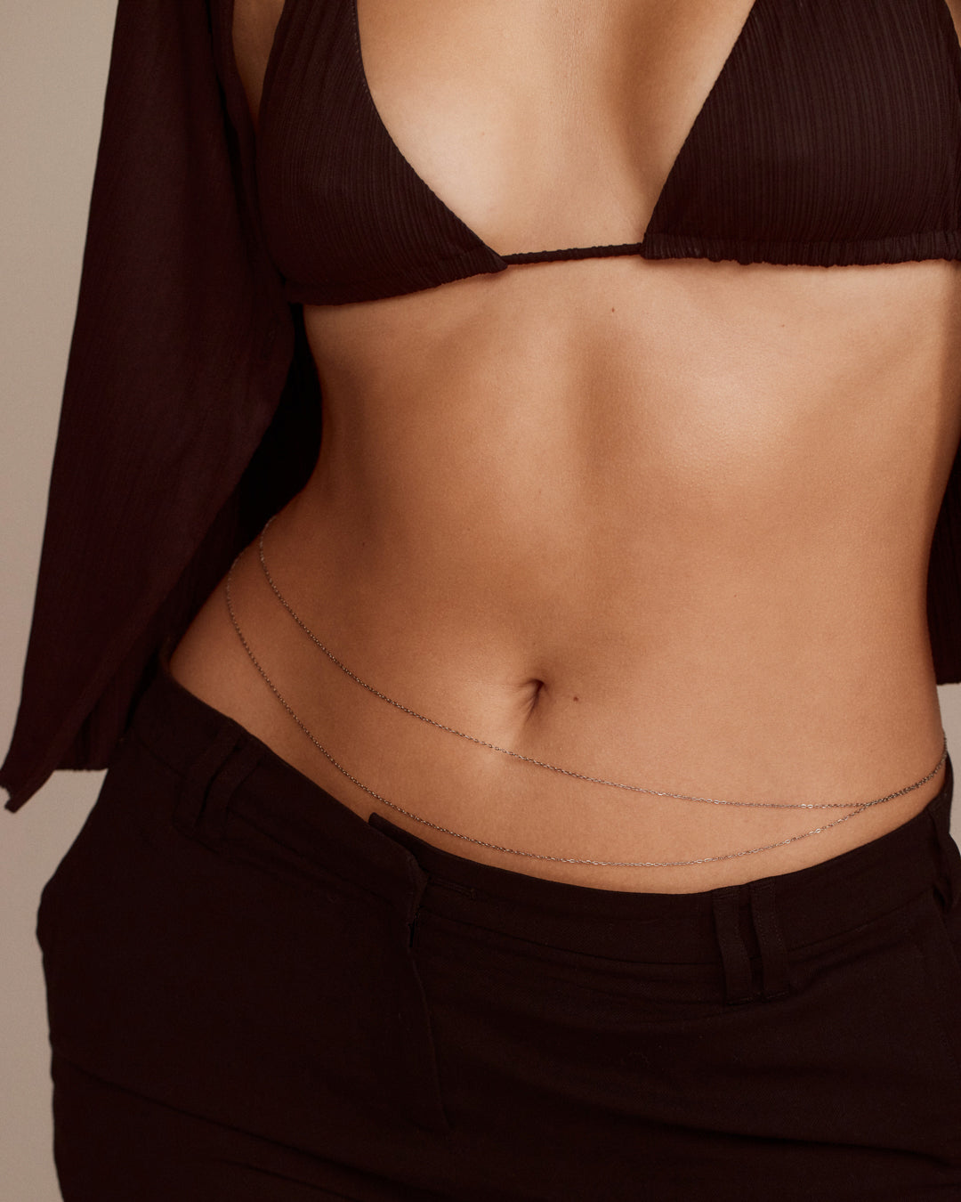 Take Me to the Bungalows Belly Chain - Gold — another angle