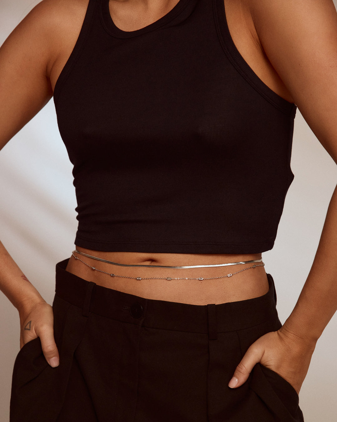 Sunrise on South Beach Belly Chain Set - Silver — alternate view