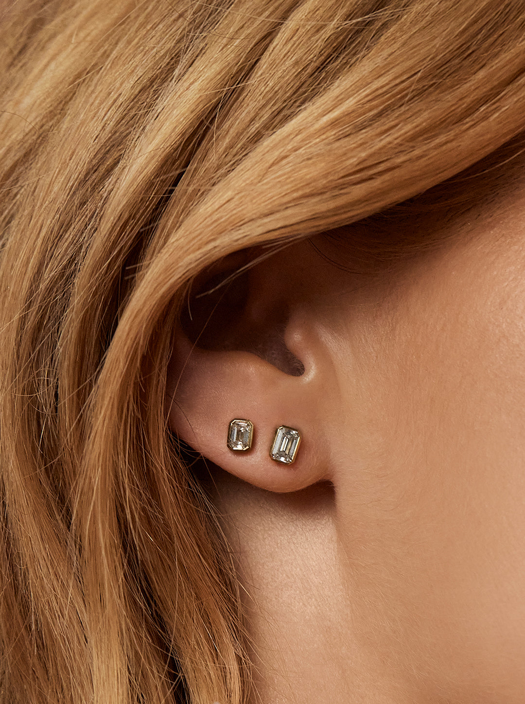 Bella Bezel Studs - Earrings — detail view