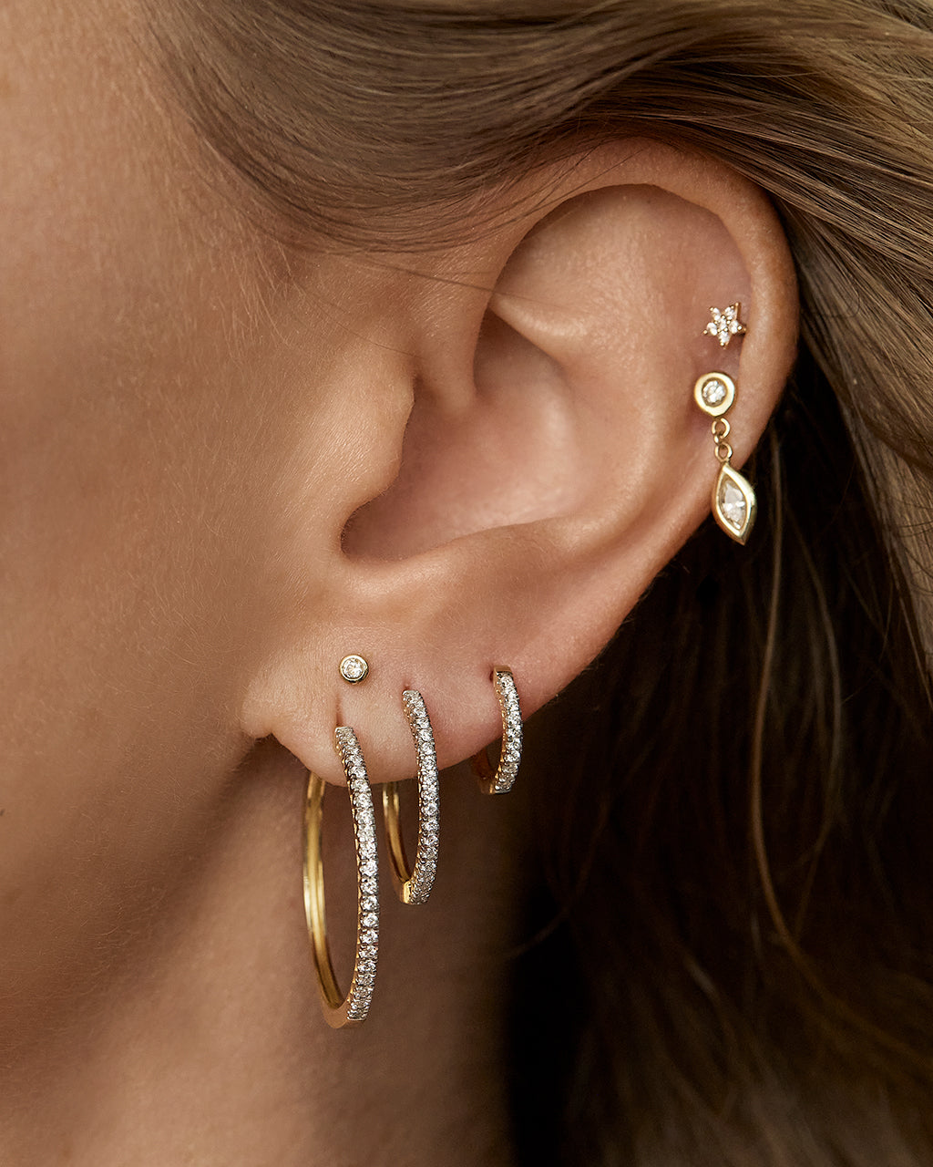 Dreamy Diamond Hoops (25mm) — alternate view