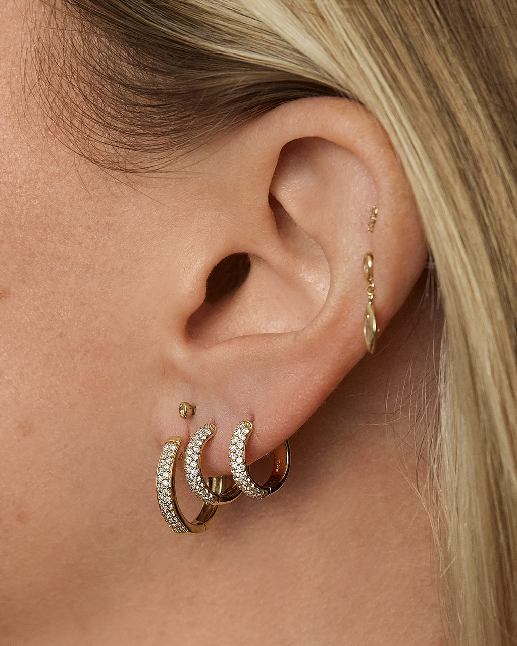 Super Shimmer Diamond Hoops (16.5mm) — alternate view 2