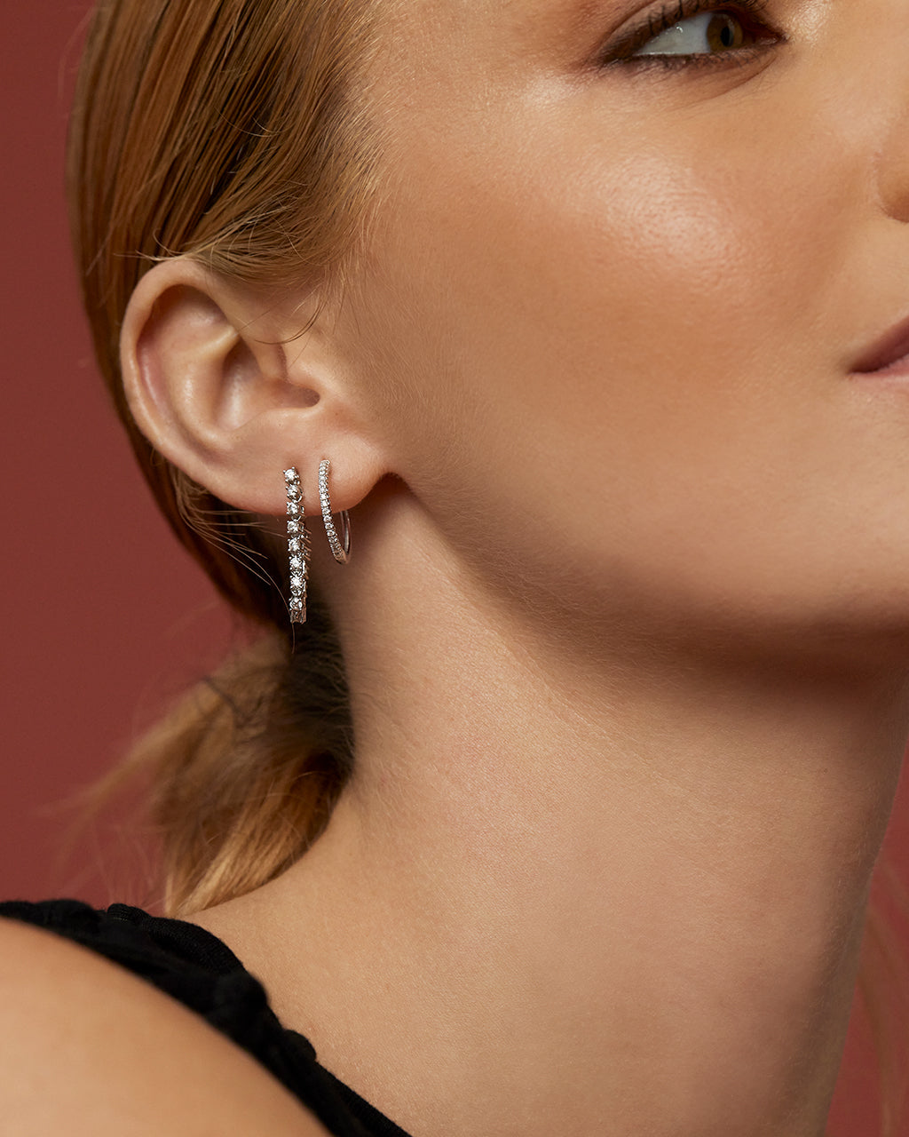Dreamy Diamond Hoops (18mm) — alternate view
