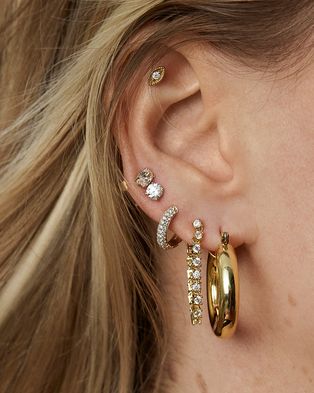 Ultimate Solitaire Studs - Earrings — another angle