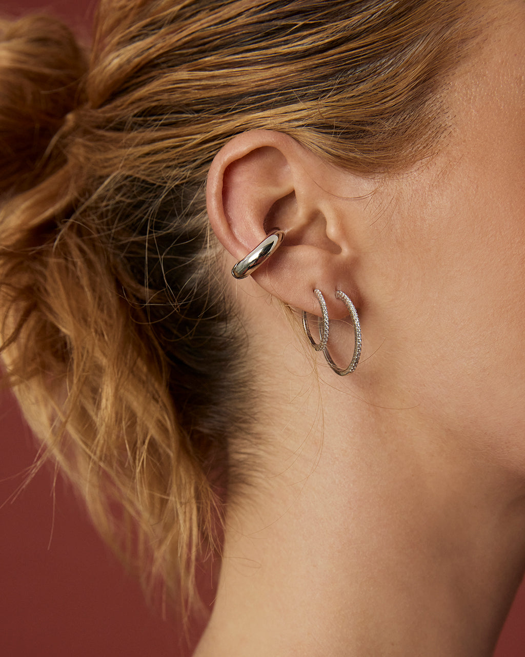 Dreamy Diamond Hoops (18mm) — another angle 2