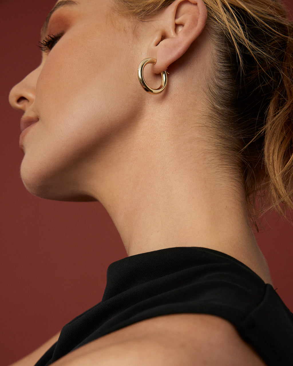 Real Deal Baby Amalfi Hoops — another angle