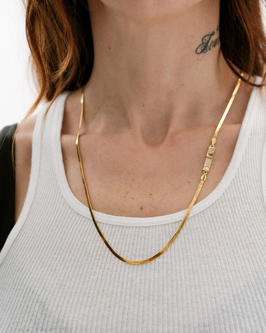 BF Herringbone Chain - Gold — reverse view