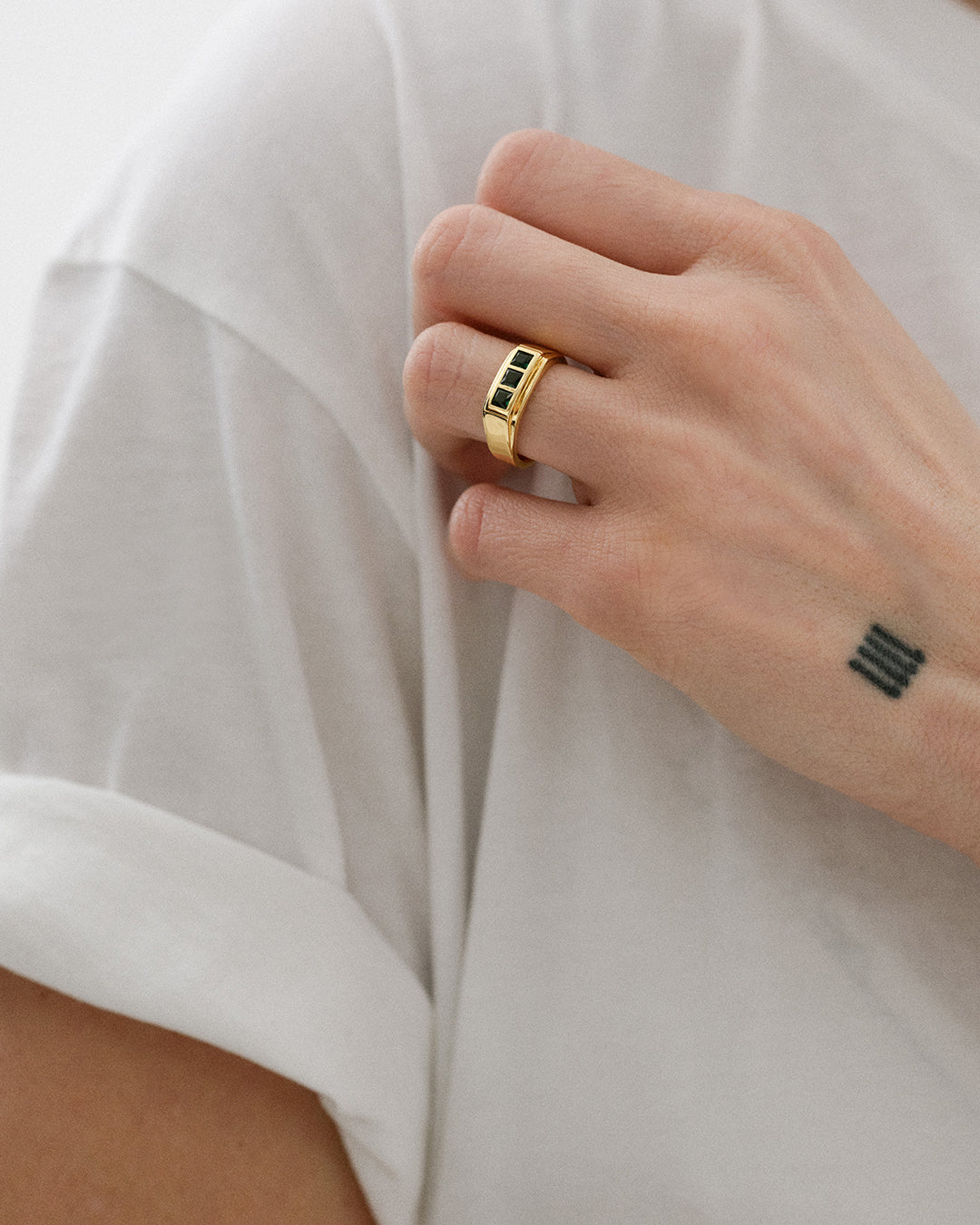 Stepdad Emerald Ring — reverse view