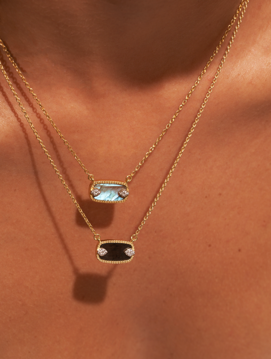 Sangha Necklace - Labradorite - alternate view