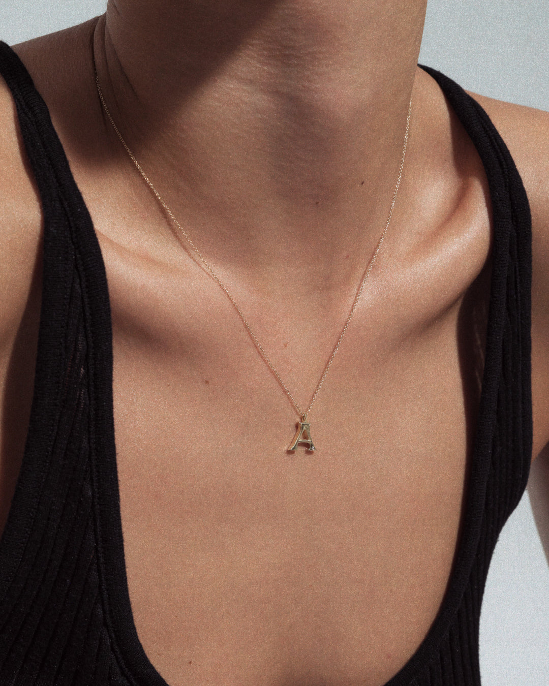 Initial Charm Necklace [Vintage] — alternate view 2 2