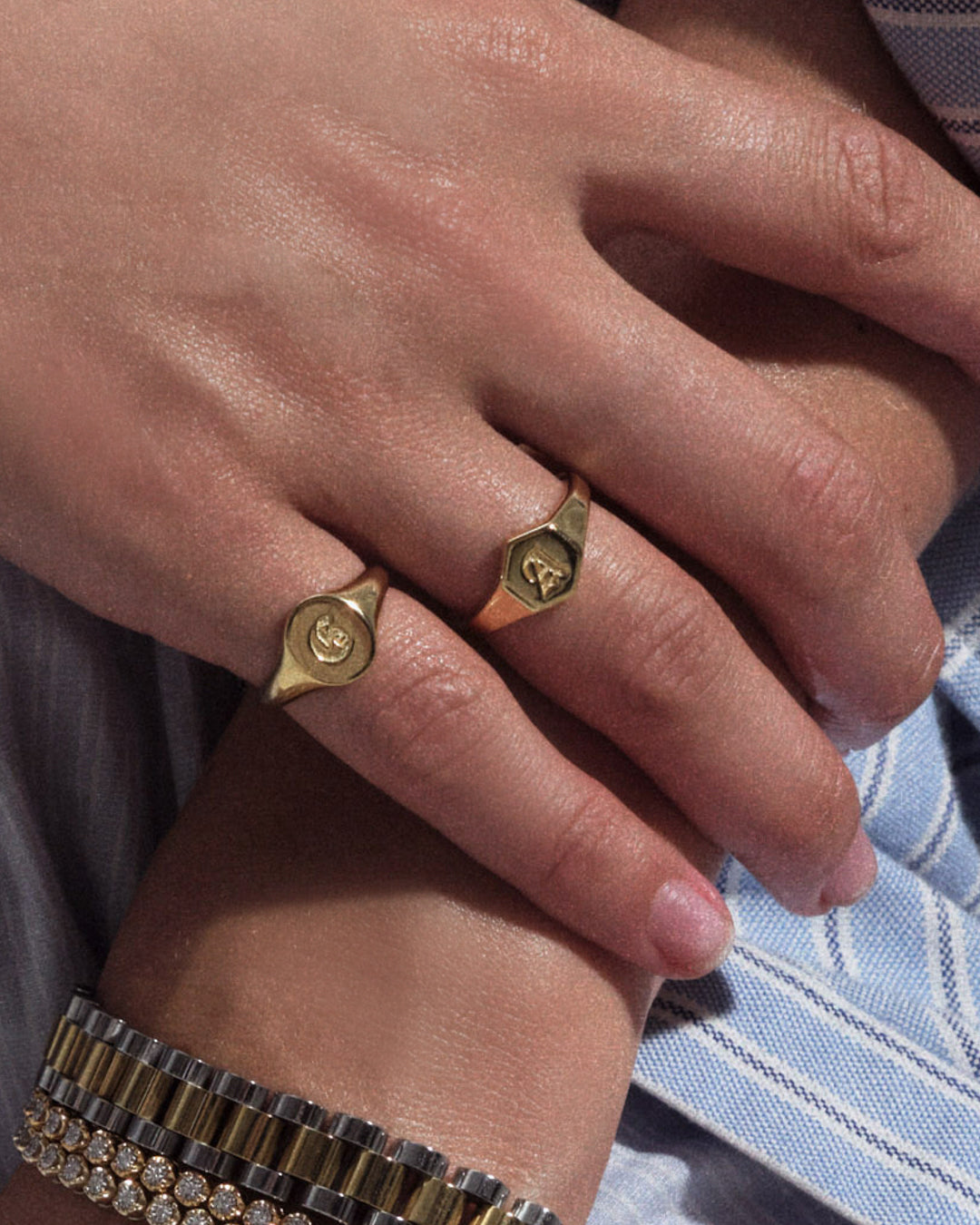 Hexagon Signet Ring [Old English] — alternate angle