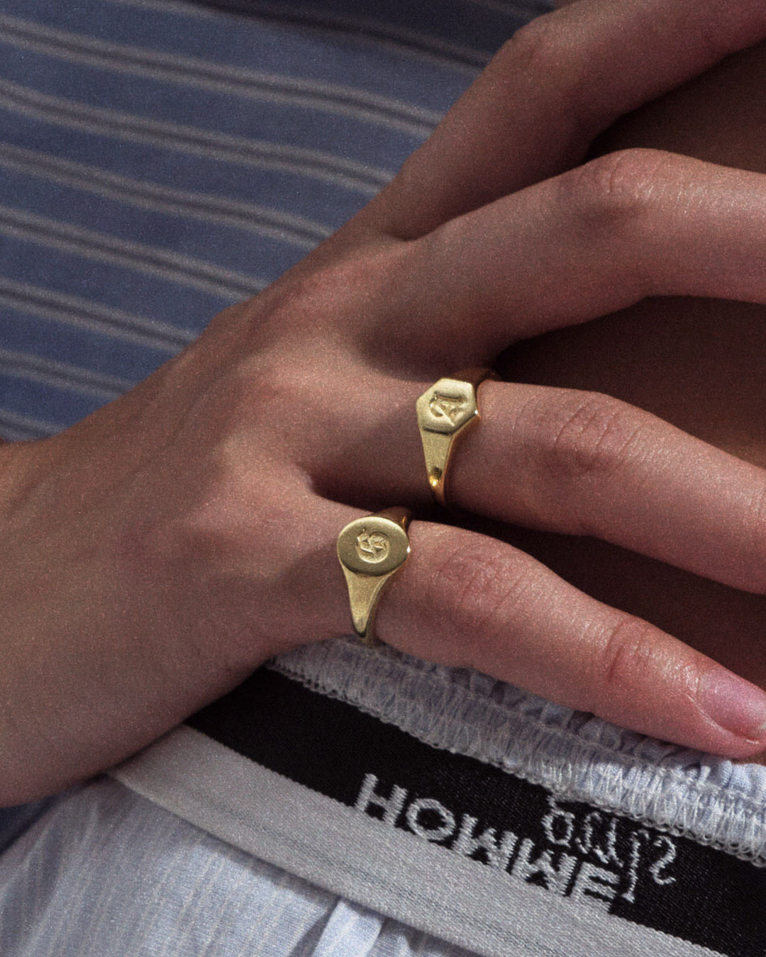Hexagon Signet Ring [Vintage] — another angle