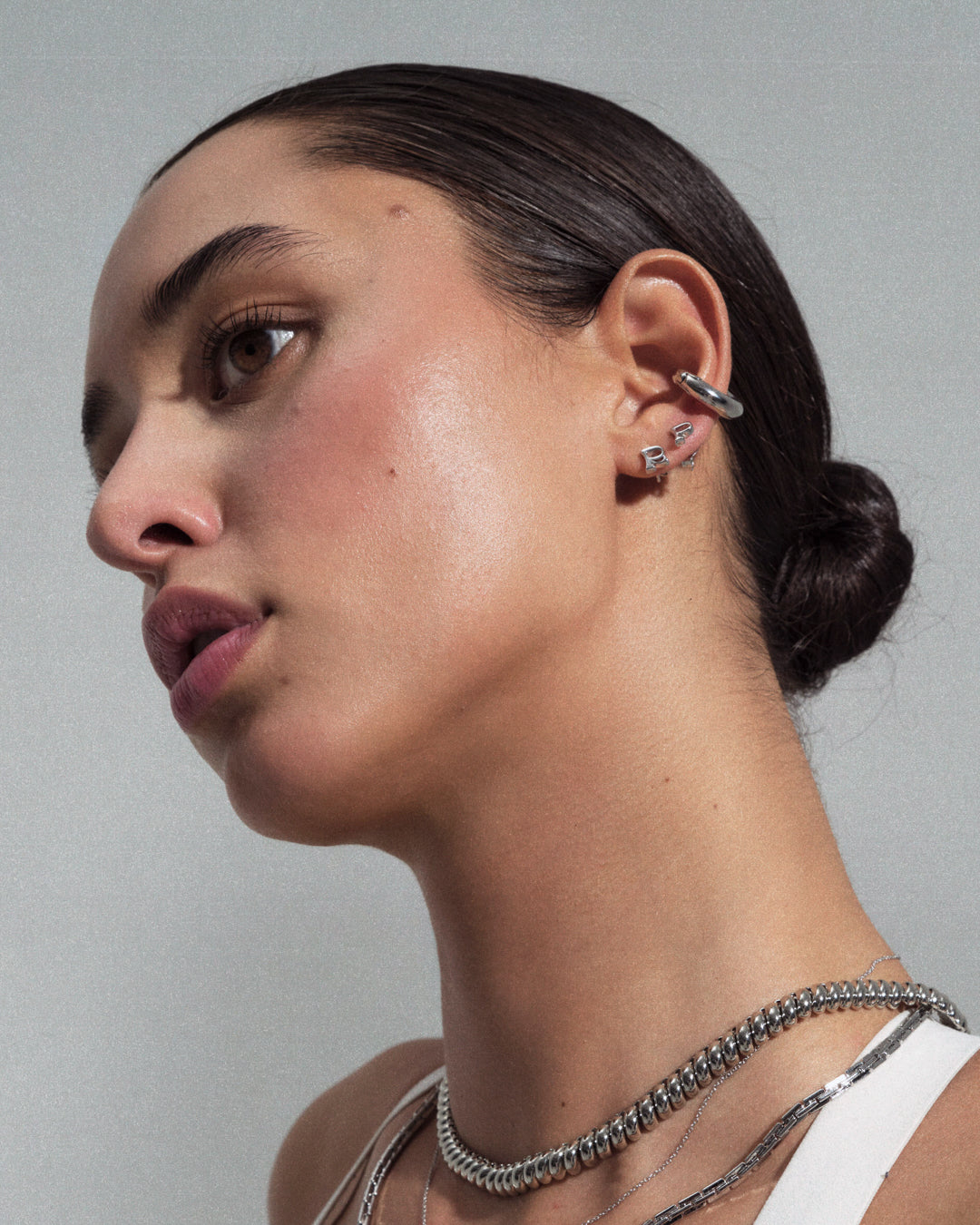 Initial Stud Earrings [Vintage] — alternate view 2