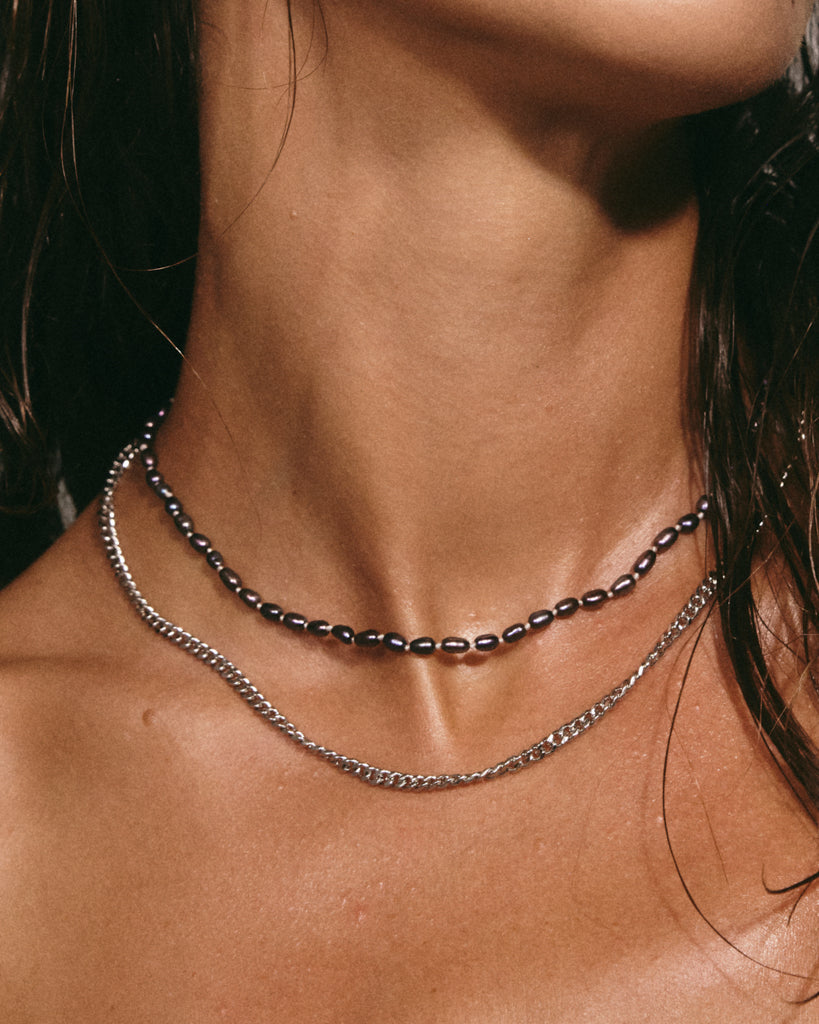 Pearl Chain Necklace Set — alternate angle
