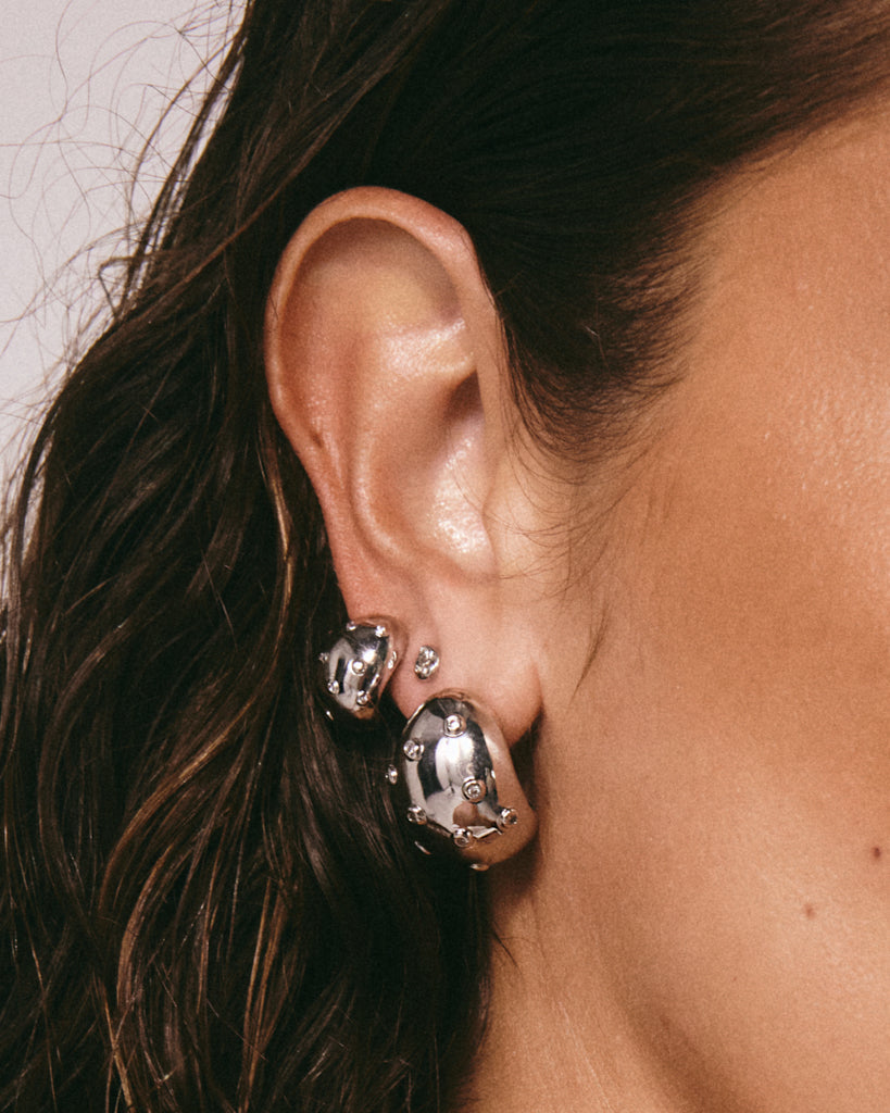 Mini Pavé Molten Studs - Earrings — detail view 2