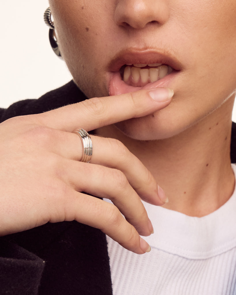 Remy Ridged Ring — alternate angle