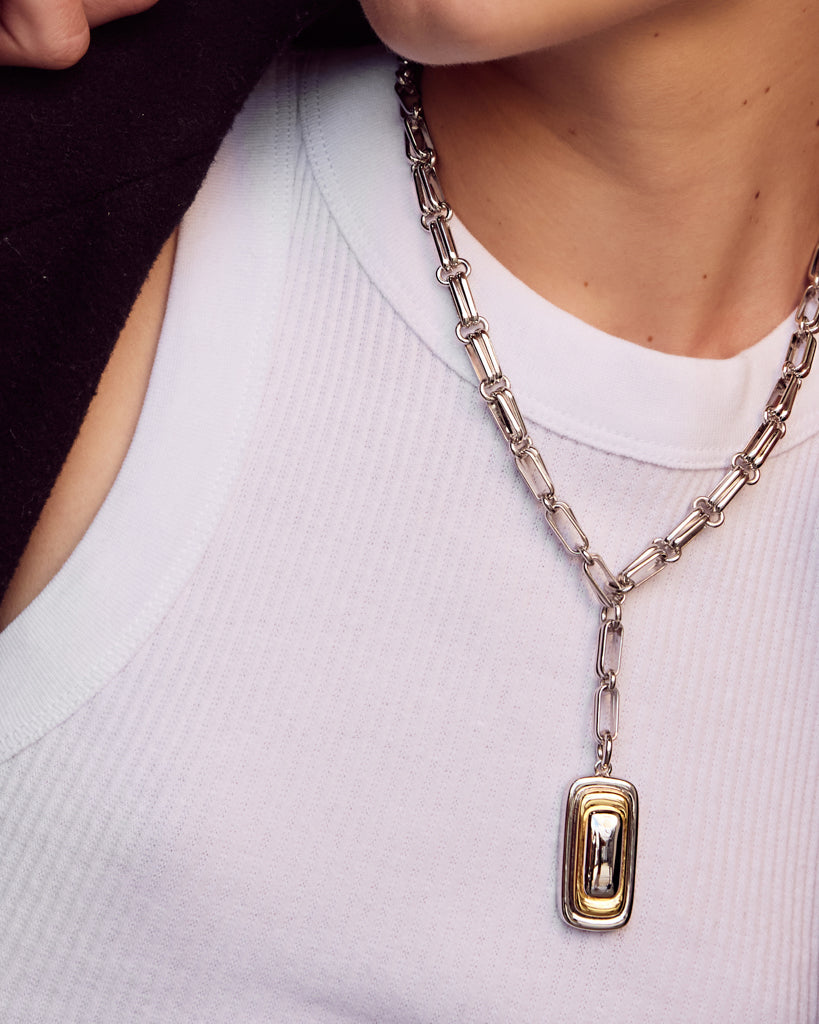 Dalia Two-Tone Pendant Necklace — alternate view 2