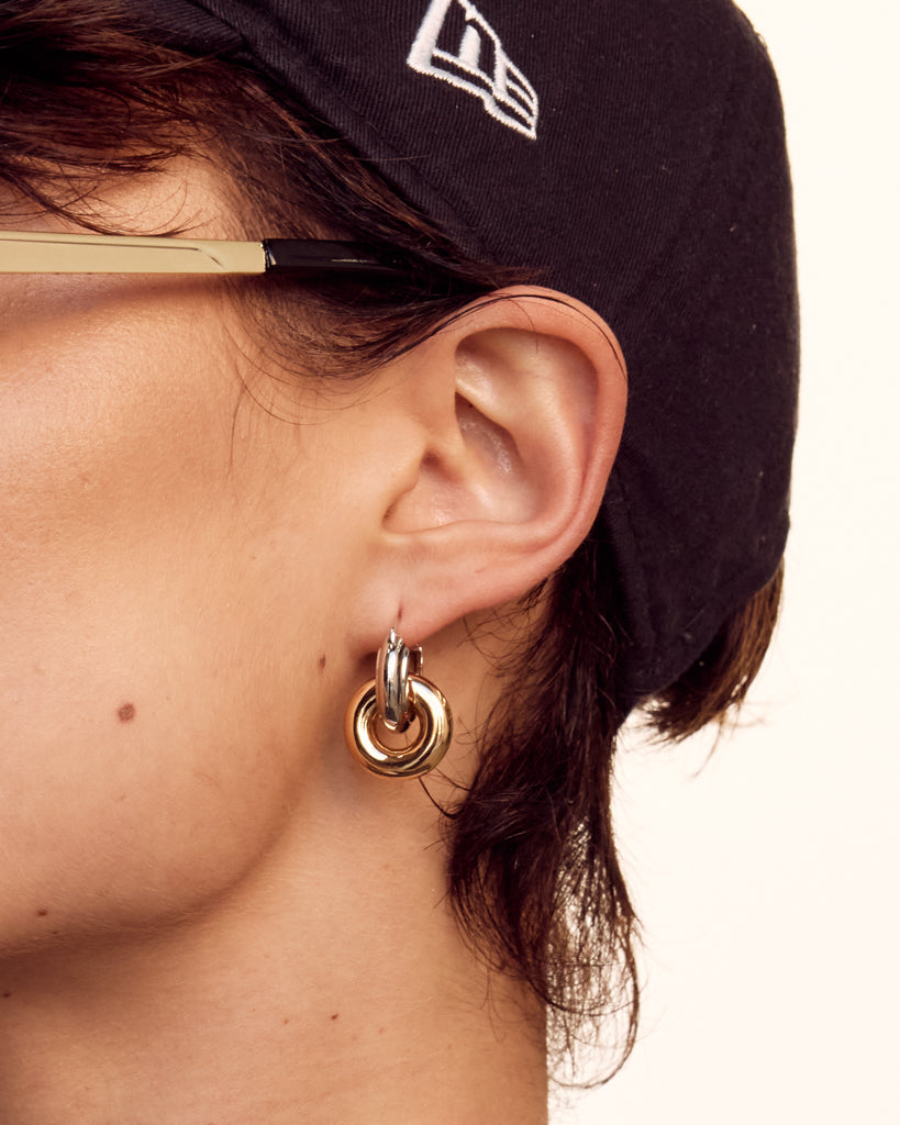 Two-Tone Interlock Hoops — alternate angle