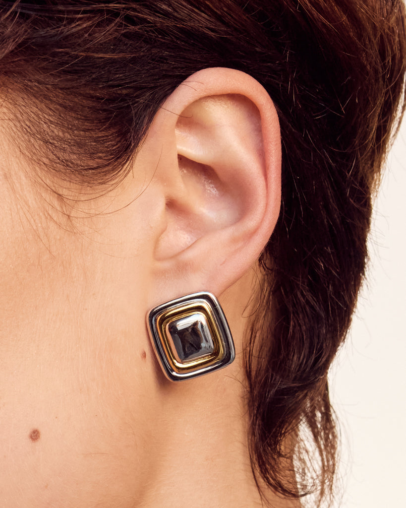 Dalia Two-Tone Studs - Earrings — detail view 2