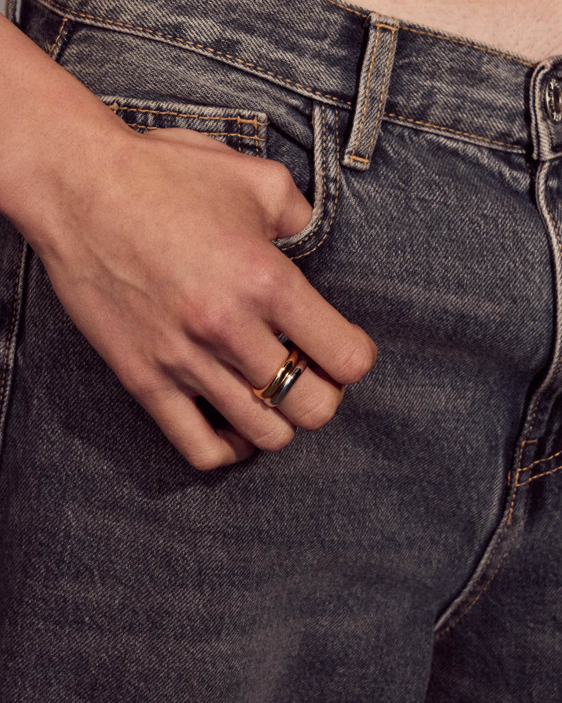 Two-Tone Wave Ring Set — alternate view 2