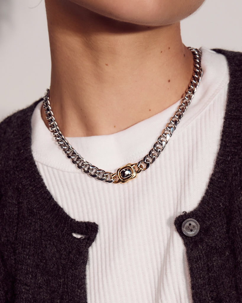 Kate Bezel Stud Necklace — another angle