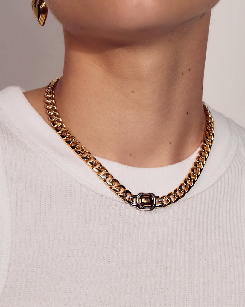 Kate Bezel Stud Necklace — detail view