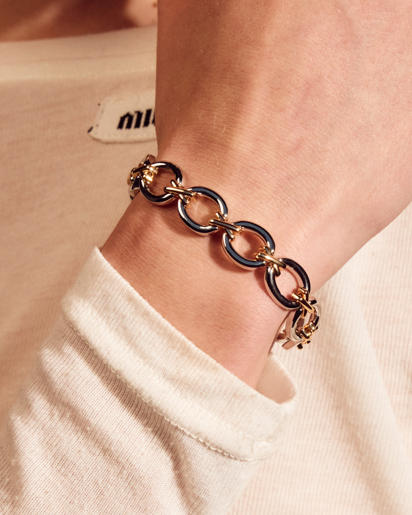 Two-Tone Chain Bracelet — another angle