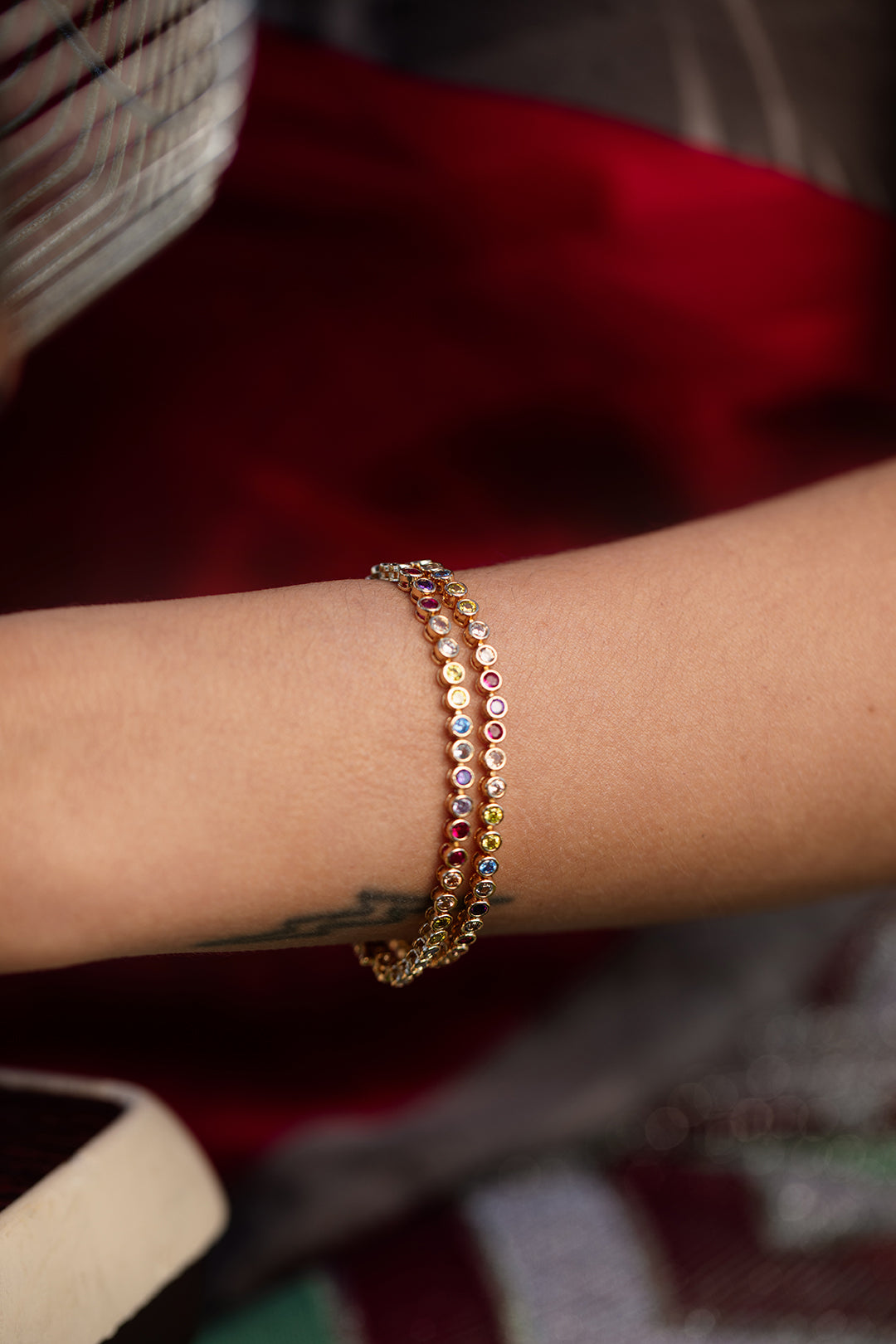 What Dreams Are Made Of Tennis Bracelet in Gold — reverse view