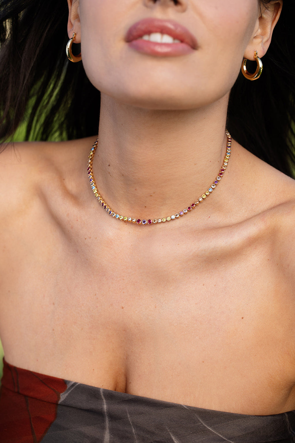 What Dreams Are Made Of Tennis Necklace in Gold — reverse view