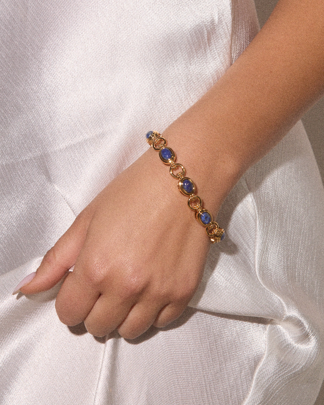 Lapis Link Bracelet — detail view