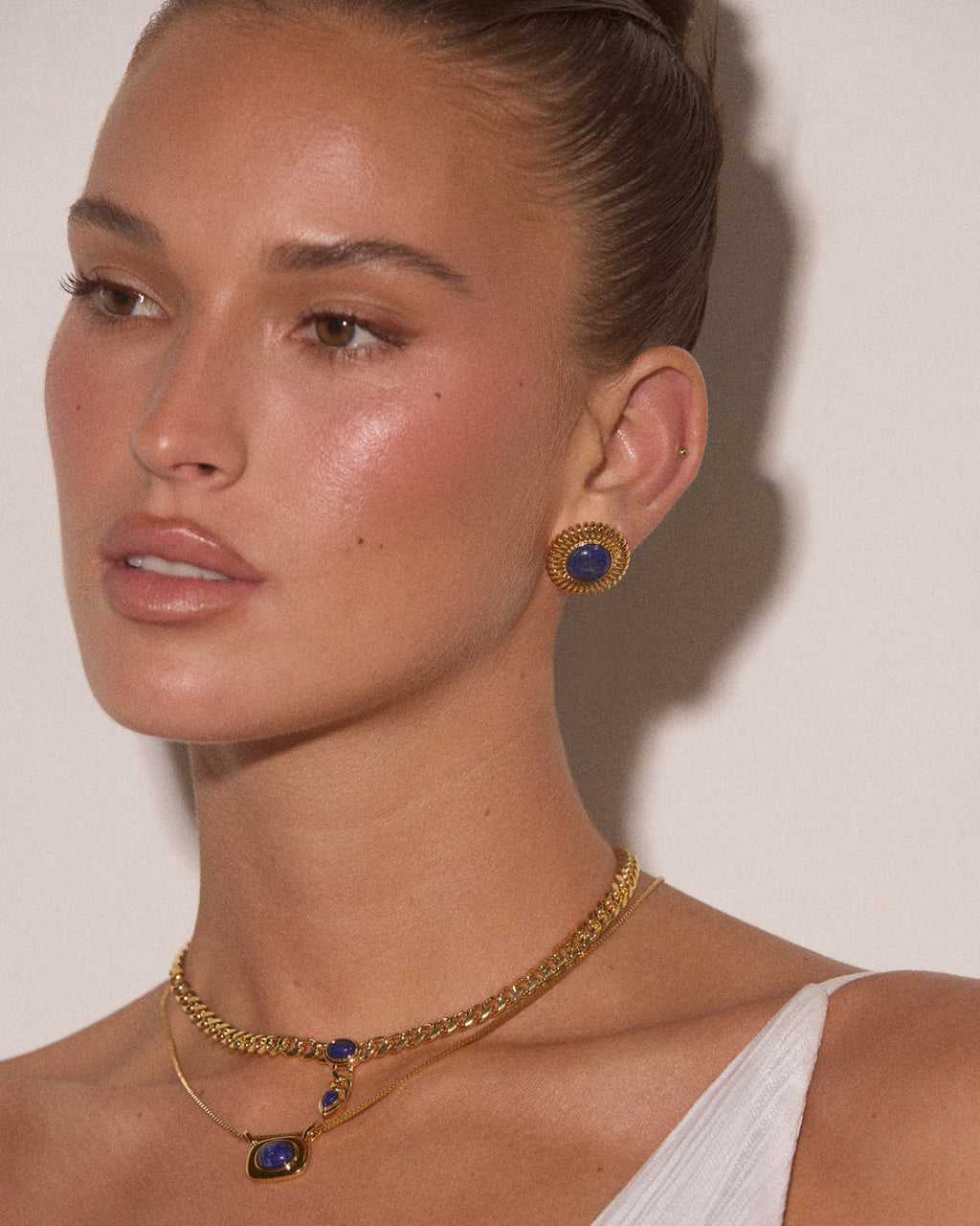 Lapis Lariat Necklace — alternate angle