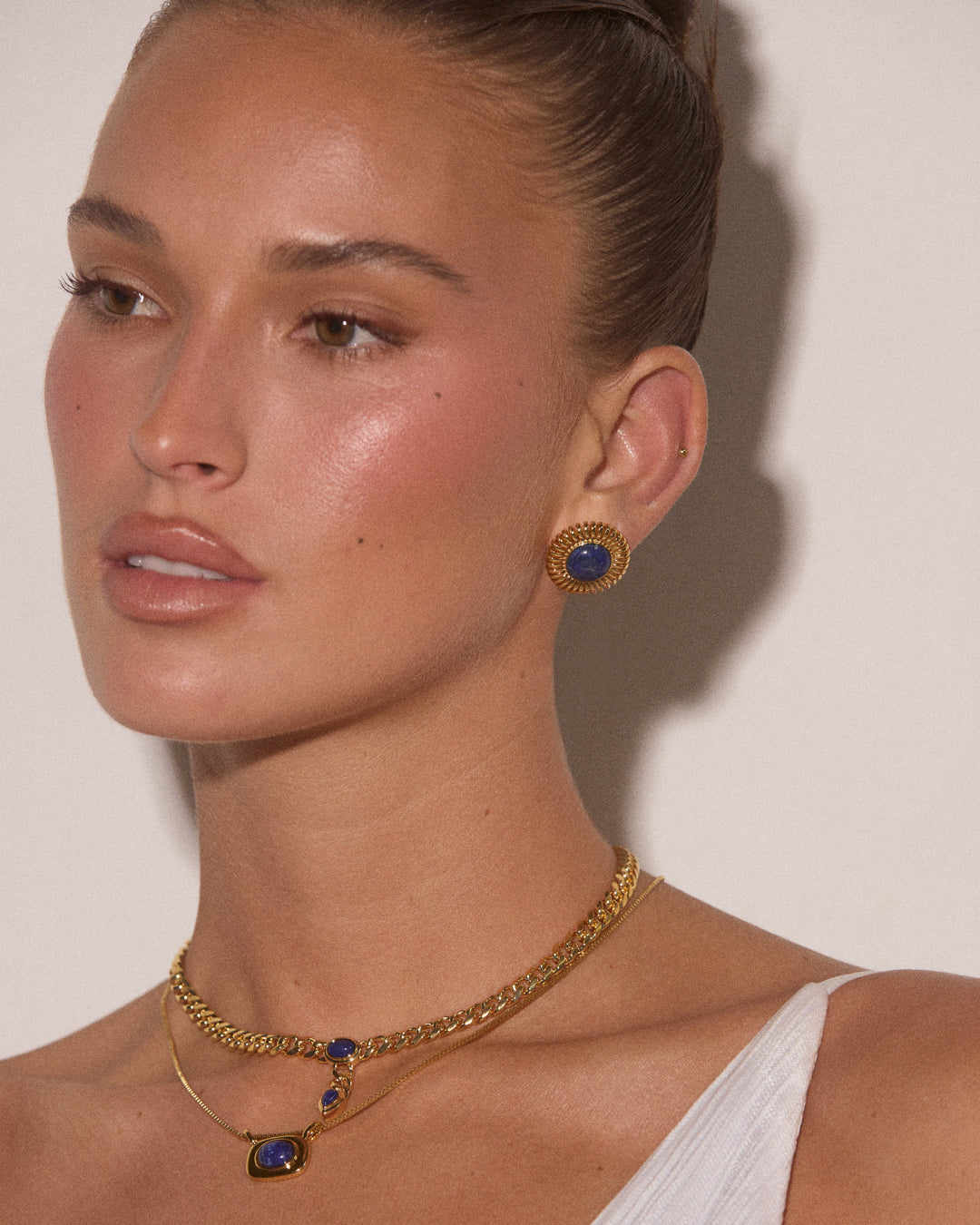 Lapis Lariat Necklace — alternate angle