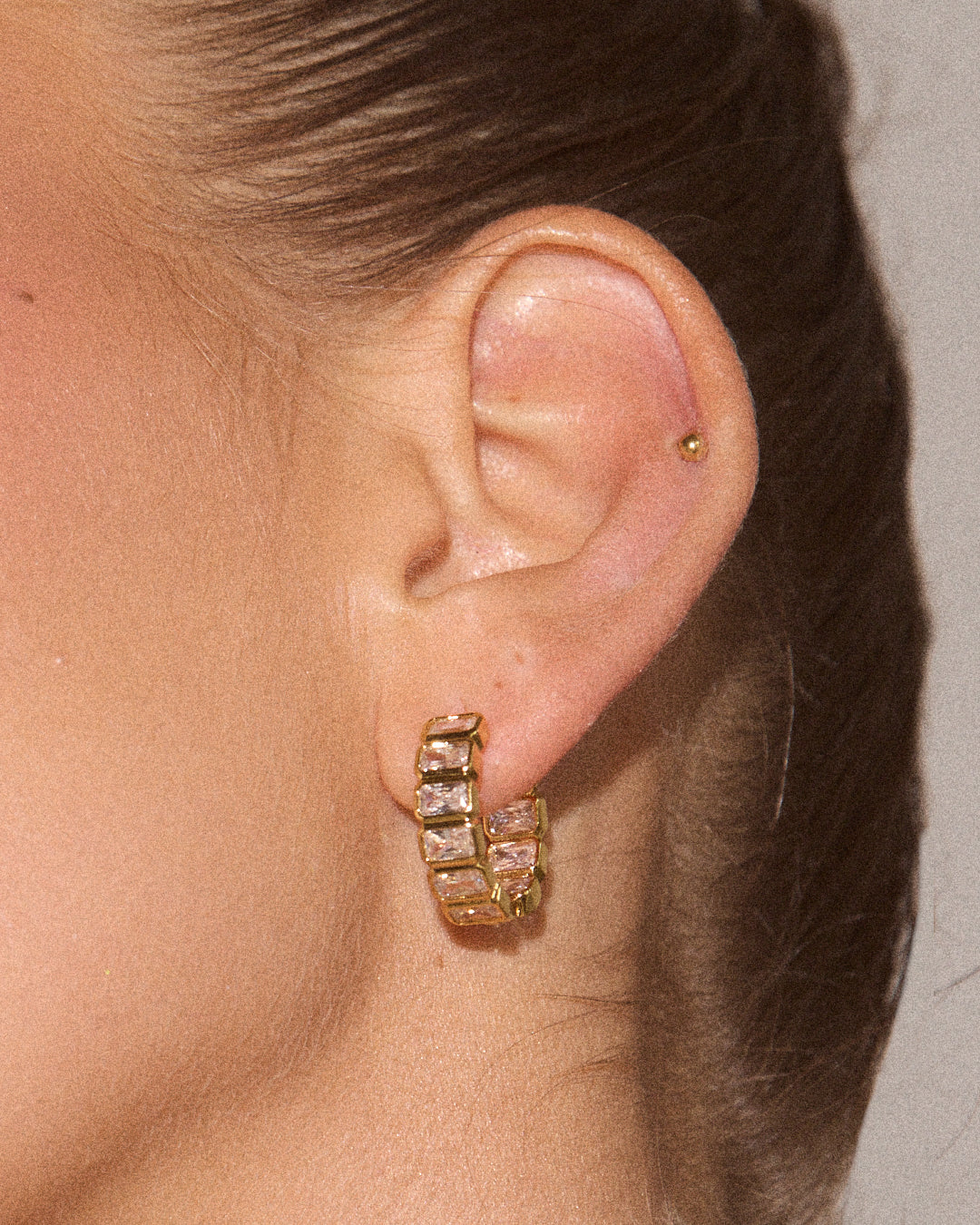 Bianca Bezel Hoops — detail view
