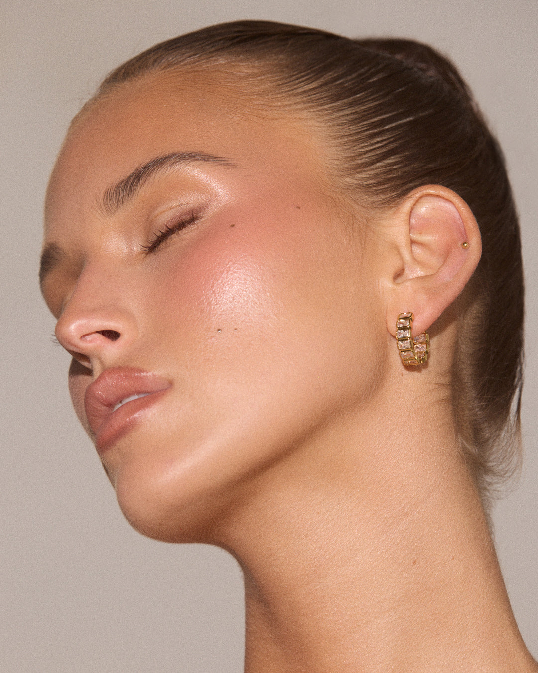 Bianca Bezel Hoops — alternate angle