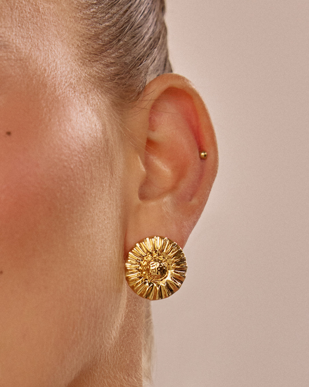 Sunflower Studs — detail view