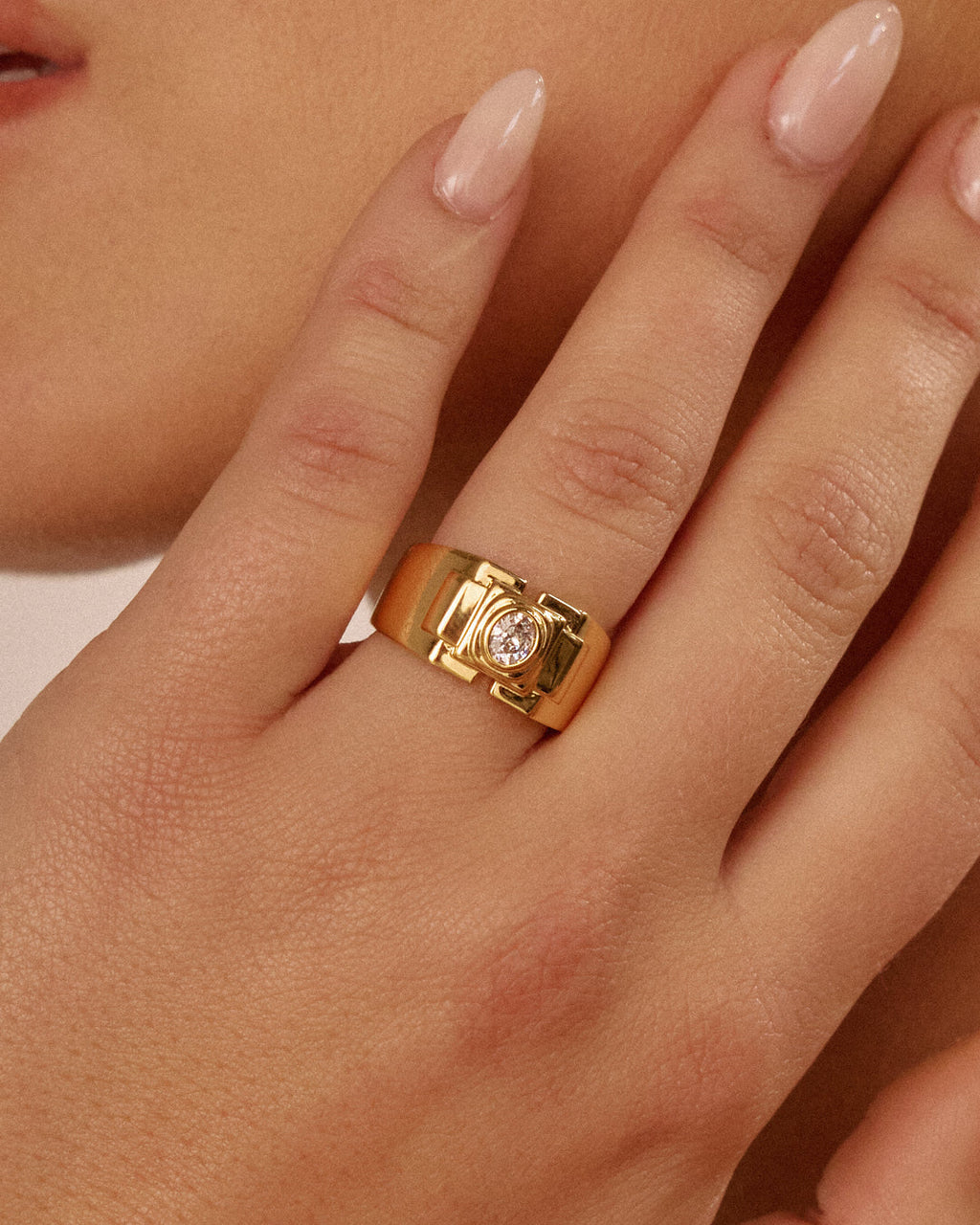 Déco Statement Ring — another angle