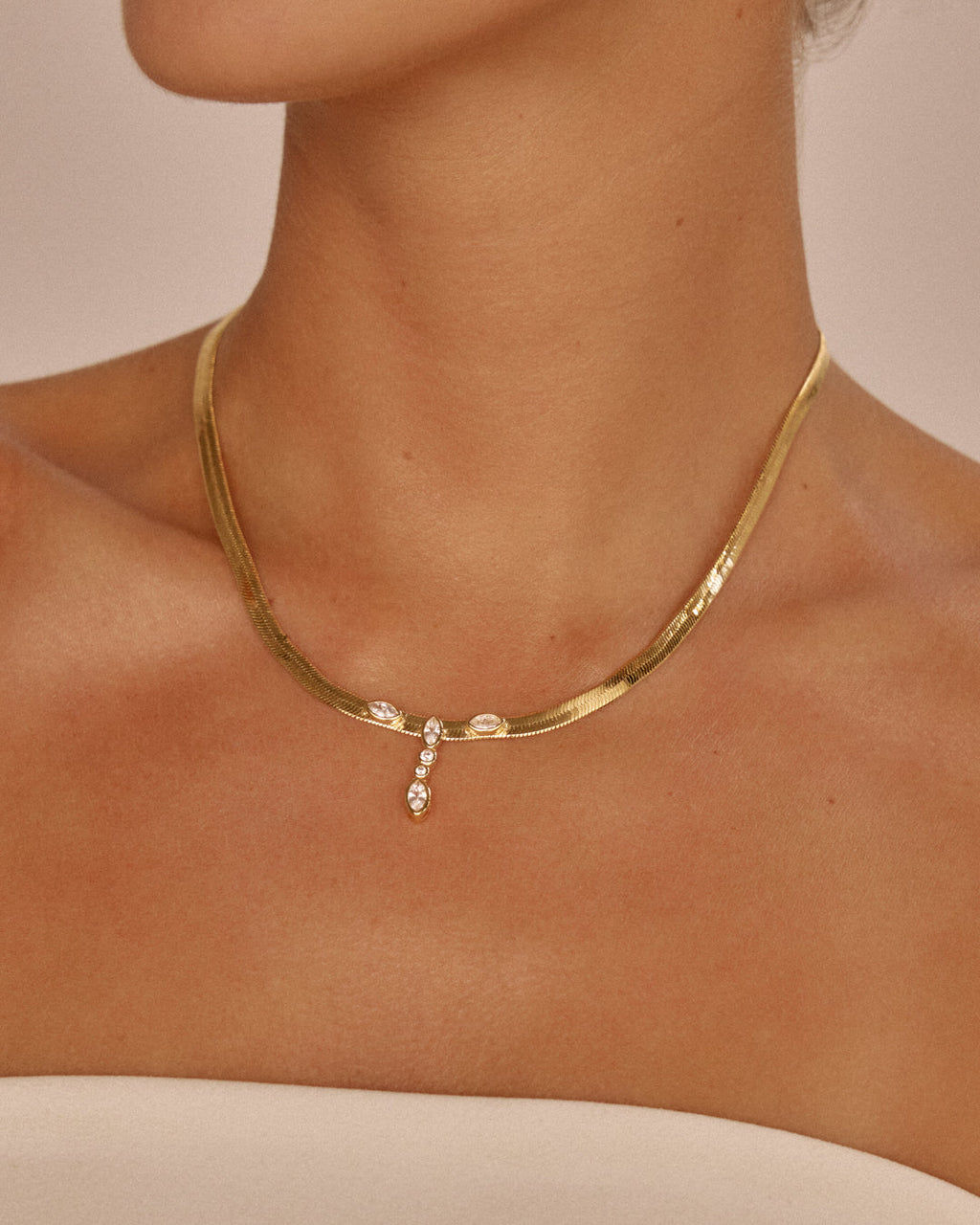 Bianca Drop Necklace — detail view