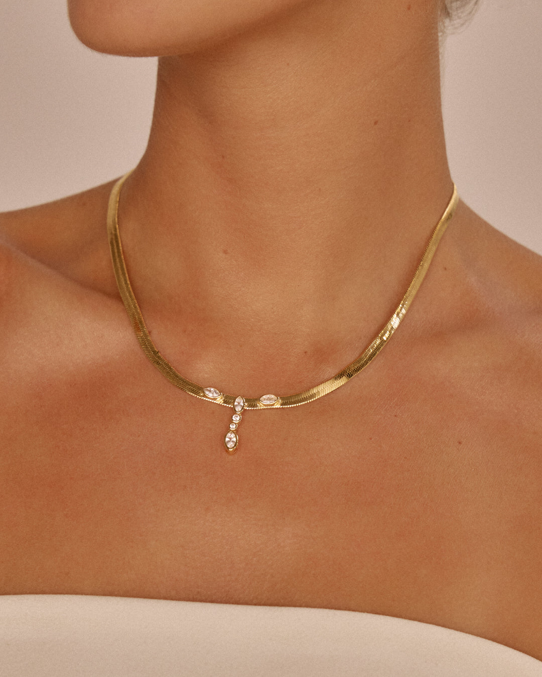 Bianca Drop Necklace — detail view