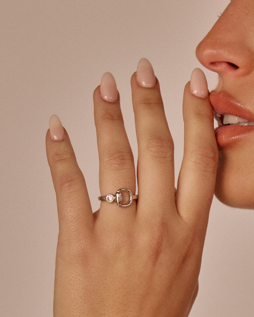 Horsebit Stone Ring — another angle