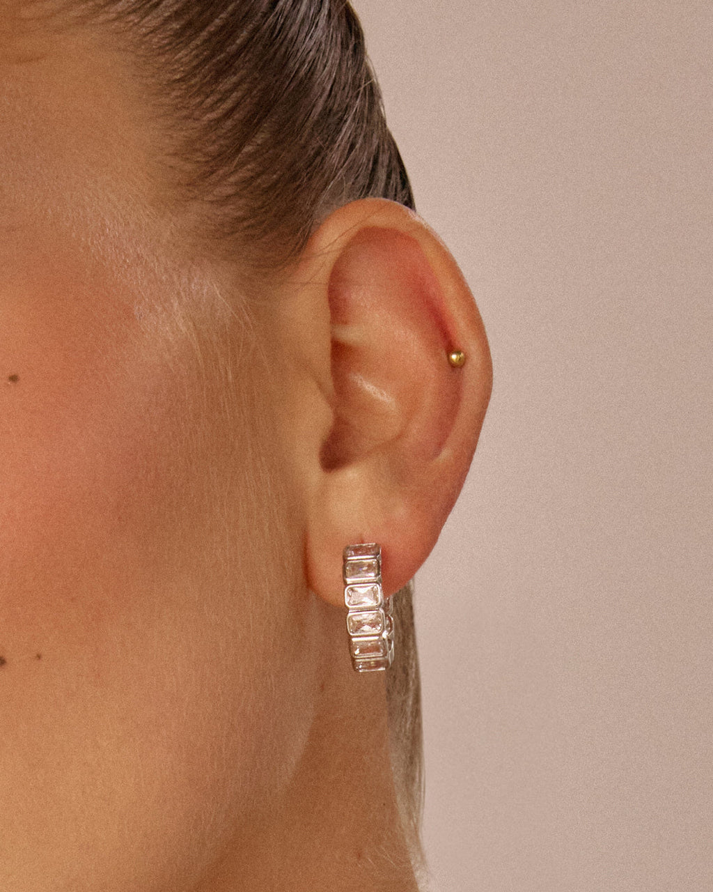 Bianca Bezel Hoops — alternate view 2