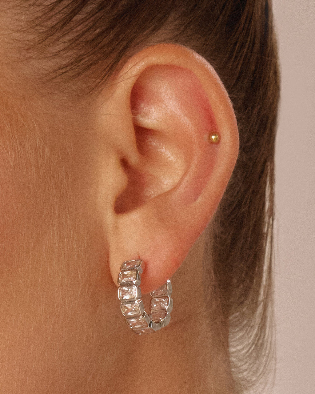 Bianca Bezel Hoops — alternate view 2