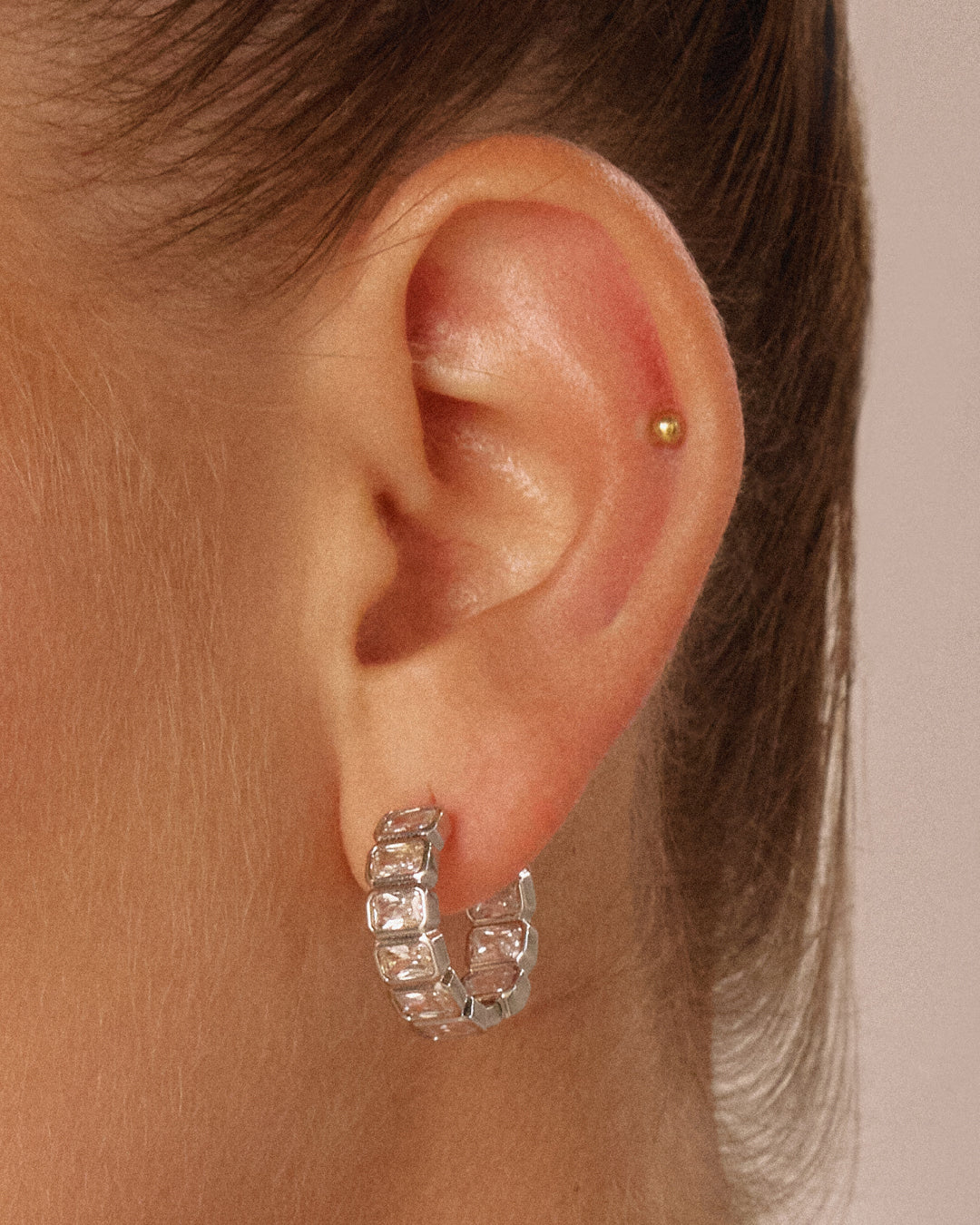 Bianca Bezel Hoops — alternate view 2